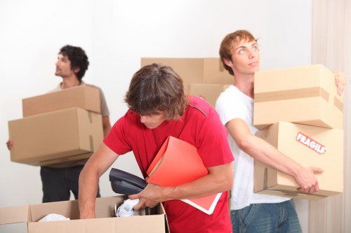 Professional movers loading a van in Wimbledon