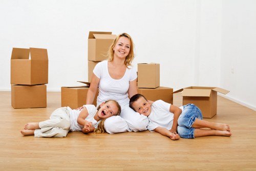 Removal van loaded with securely packed household items