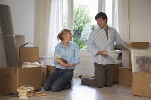 Office furniture and IT equipment being prepared for relocation